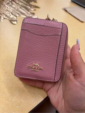 Coach pink wallet zip